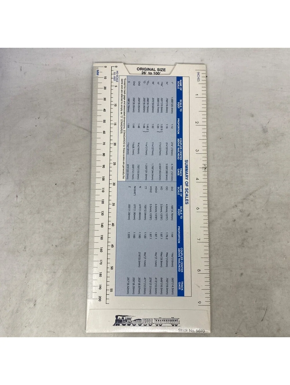 Model Railroad Scale Converter Slide Chart Z N HO S O Multi Scale